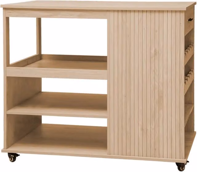 Carrello da cucina moderno Sweeek in legno e metallo marrone con ruote, L: 100 cm, P: 44,8 cm, H: 89 cm