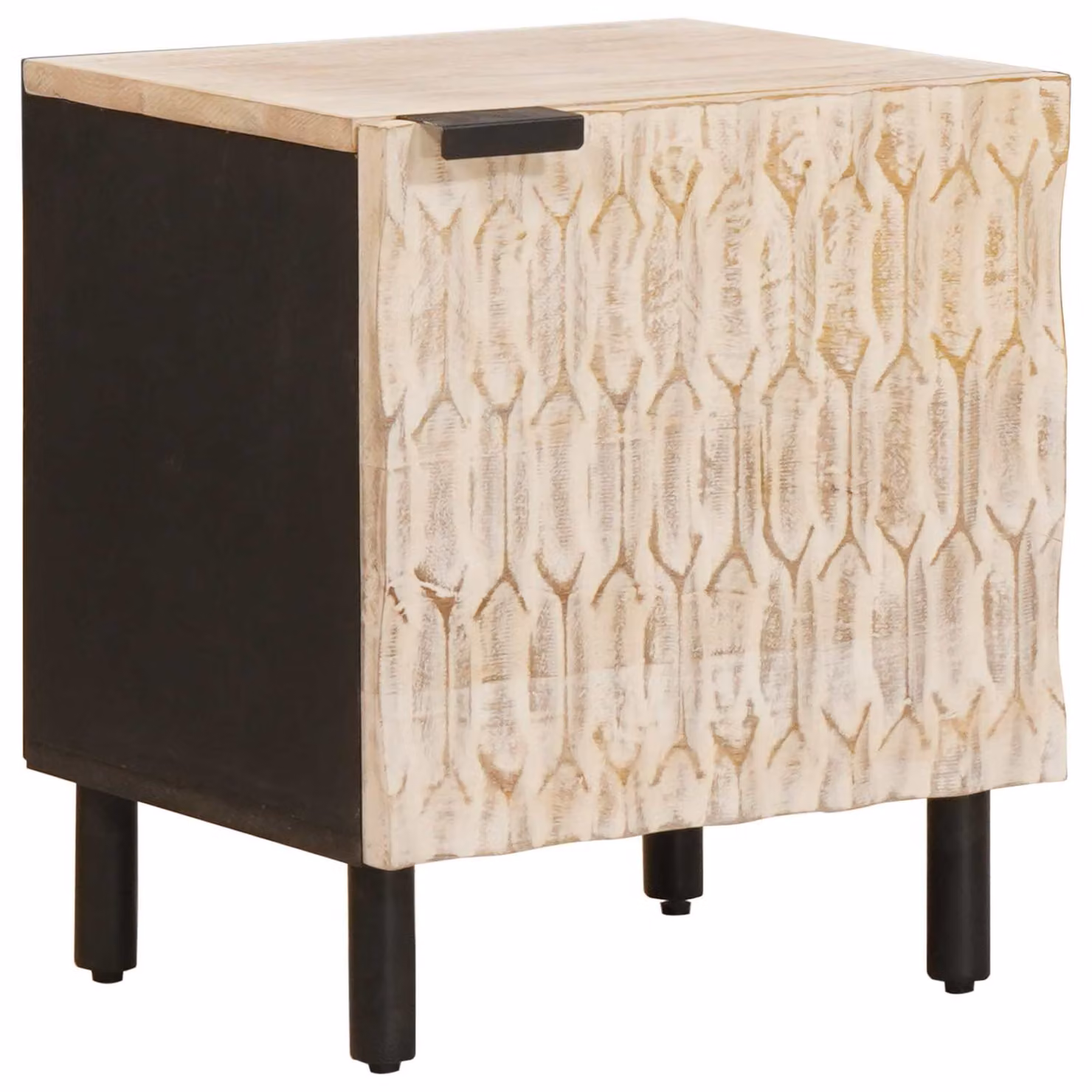 Armadio da notte vidaXL in legno di mango massello bianco L 40 cm, P 33 cm, H 46 cm