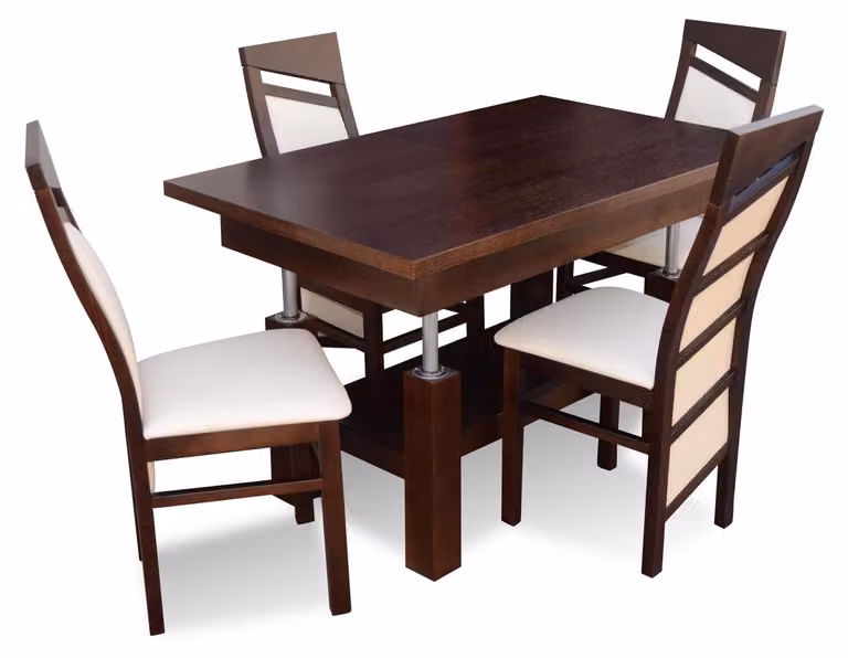 Design Esszimmer Set Garnitur 5tlg Holz Möbel Küchen 4x Stuhl Tisch Lehnstühle