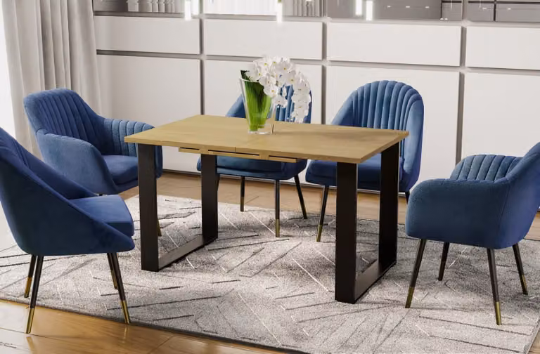 Endo-Möbel tavolo da pranzo Cora 130cm - 210cm tavolo allungabile tavolo da cucina in metallo (rovere naturale)
