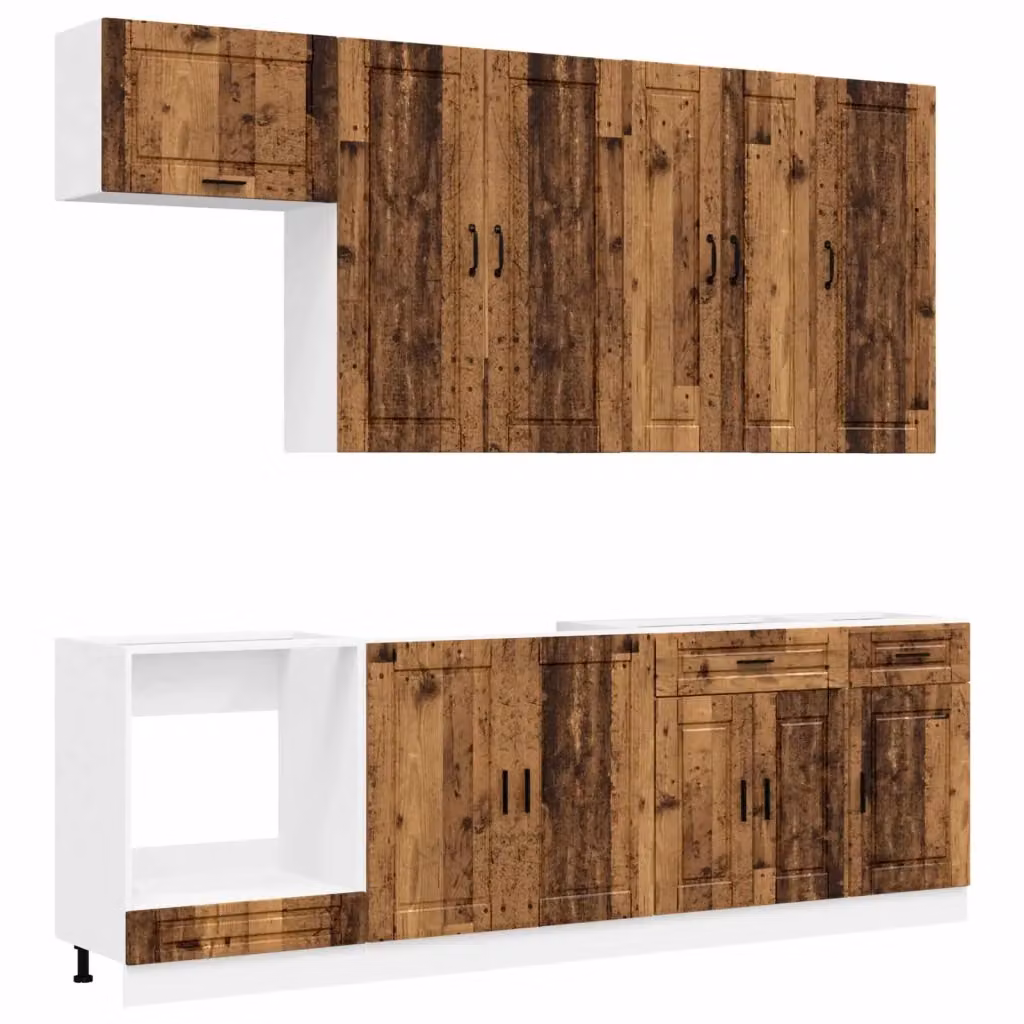 Unità cucina moderna vidaXL in legno marrone con ante e cassetti – 2