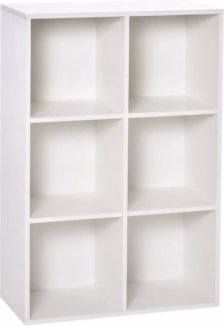 Libreria Xylo con 6 Cubi e 3 Livelli in Legno Bianco, L 65,5 cm x P 30 cm x H 97,5 cm – 1