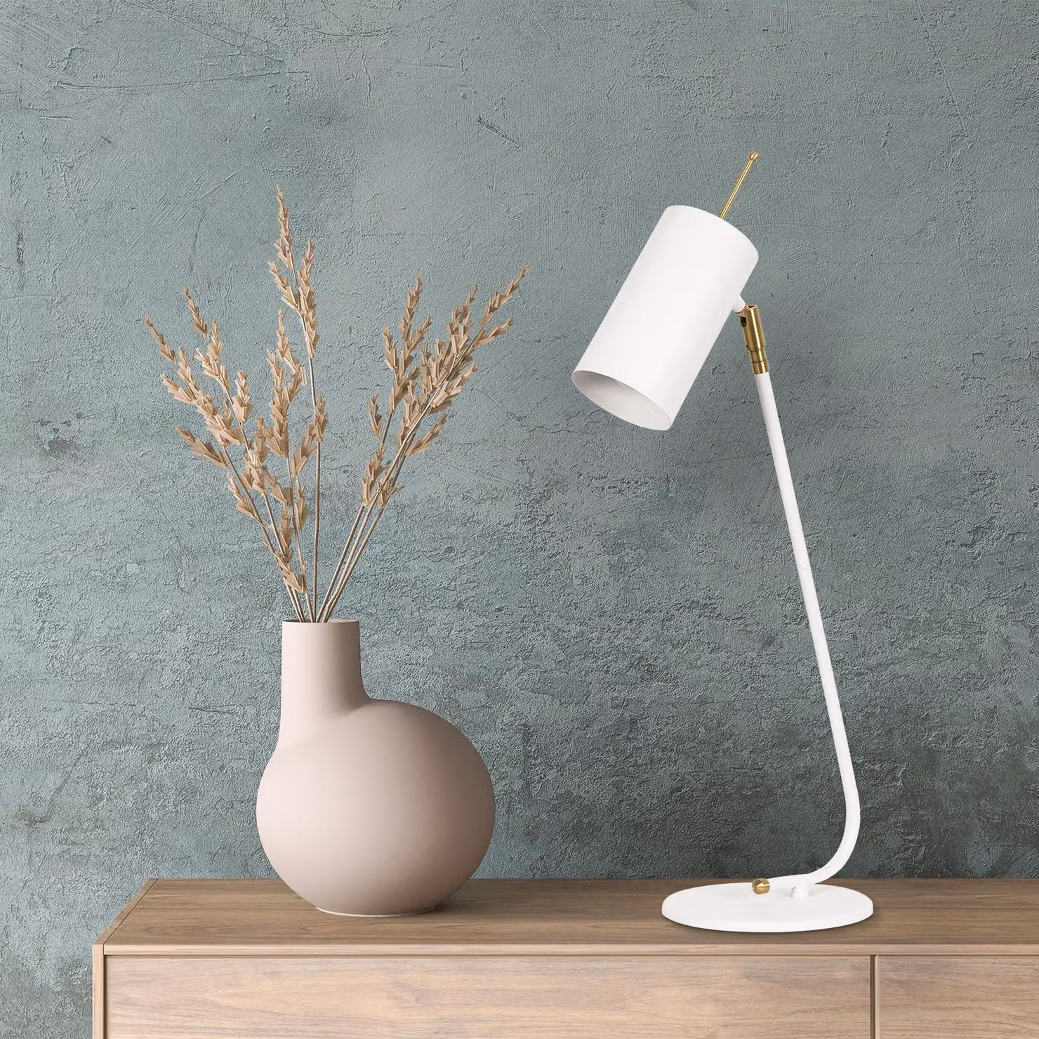 Opviq, lampada da tavolo moderna con struttura in metallo, bianca, 8 x 26 cm, altezza 55 cm, attacco E27, IP20, cavo da 200 cm | Elegante design scandinavo per la tua casa.