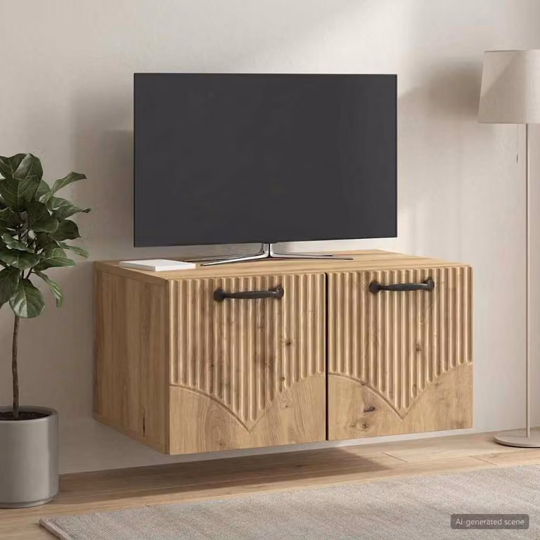 Mobile Porta TV da Muro vidaXL in Rovere Artigianale, L/P/H: 59,5 x 41 x 30 cm