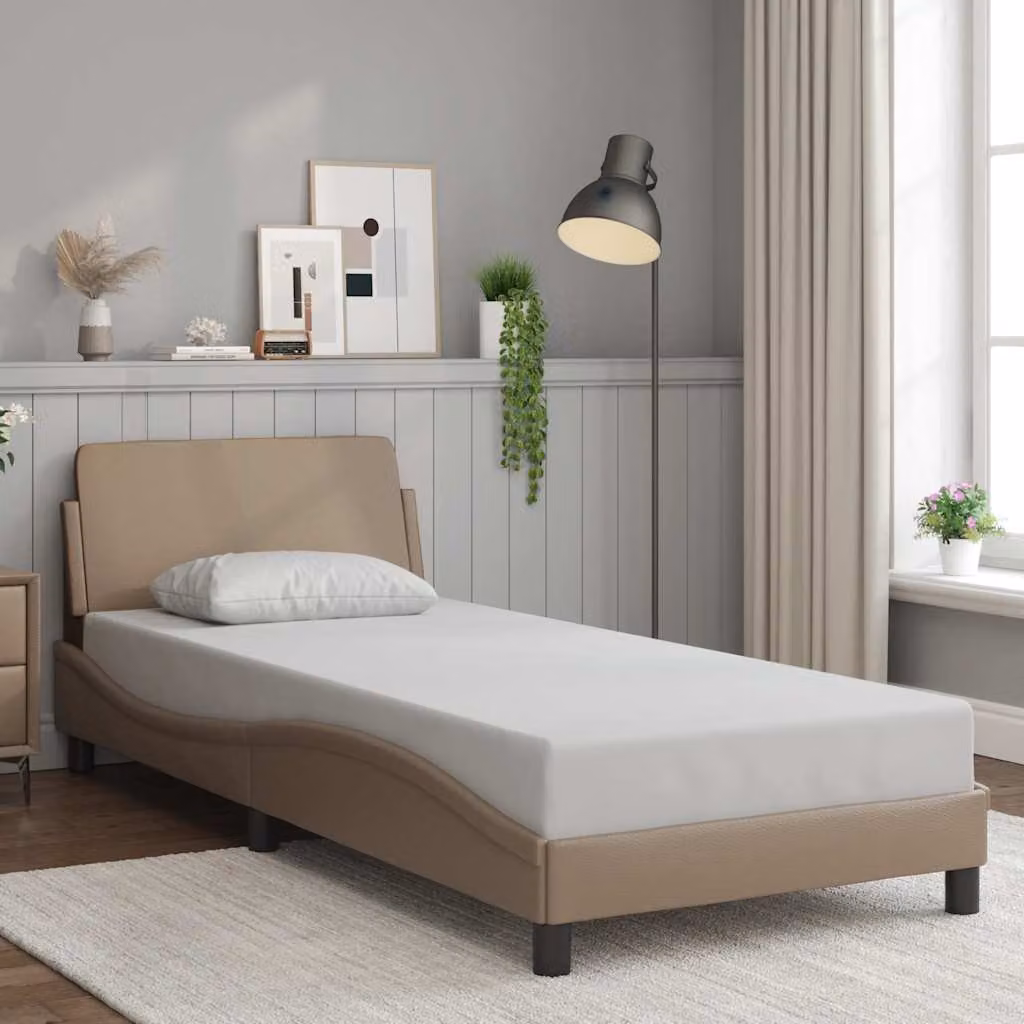 Giroletto Dover vidaXL in similpelle color cappuccino, dimensioni 90x190 cm