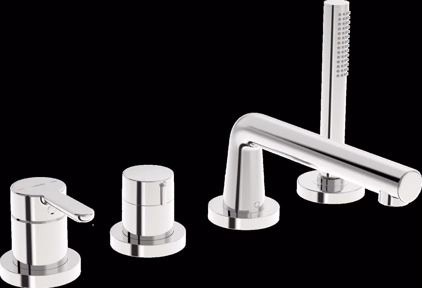HANSA HANSADESIGNO Style Mitigeur de bain, 4 trous, saillie 190mm, 53122063, 53122063