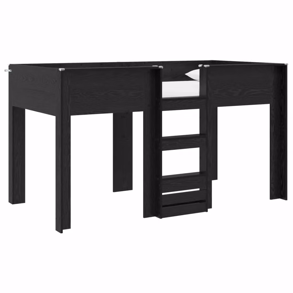 vidaXL Letto a Castello per Bambini in Legno Rovero Nero L/P/H: 200 x 100 x 176,5 cm – 2