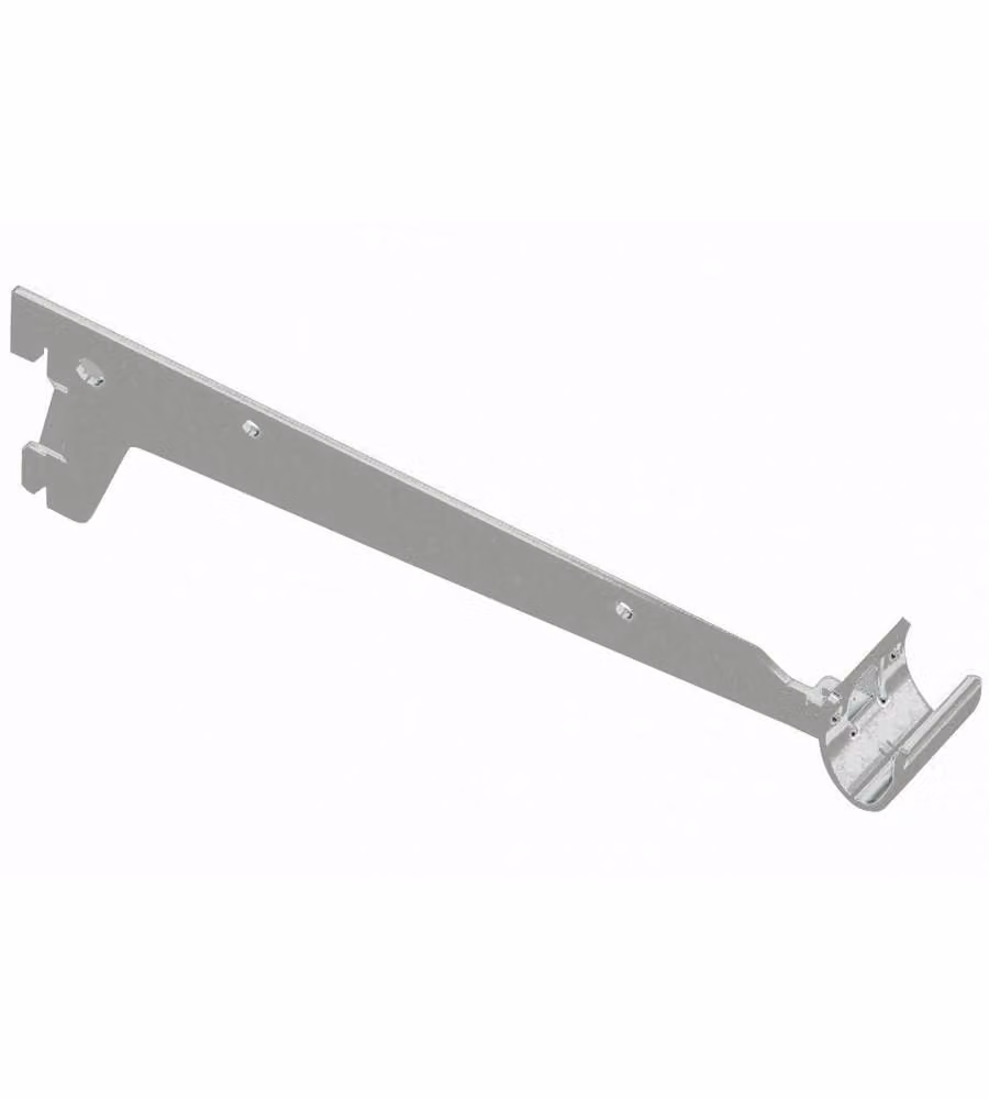 Reggimensola a 2 ganci per tubo ovale - 25 cm. - alluminio bianco