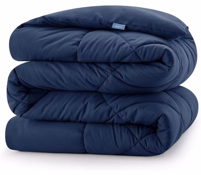 Copertura per letto 200x200 cm, microfibra, 300 g/m², coperta per tutte le stagioni, colore blu navy