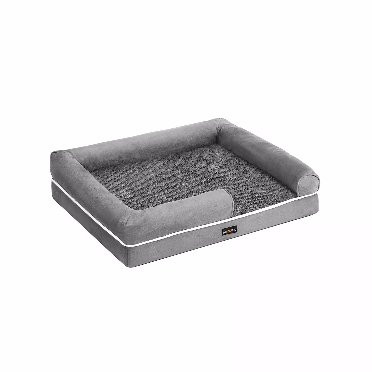 In And OutdoorMatch Cuscino per cani XL Herminia - Grigio chiaro - Cestino per cani 91x71x25cm - Morbido - Cuscino ortopedico per cani
