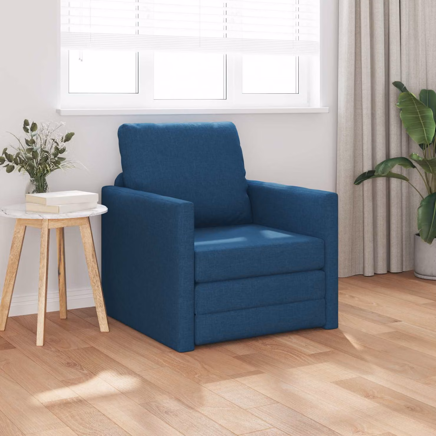 Divano letto moderno vidaXL in tessuto blu L: 74 cm, P: 77 cm, H: 81 cm