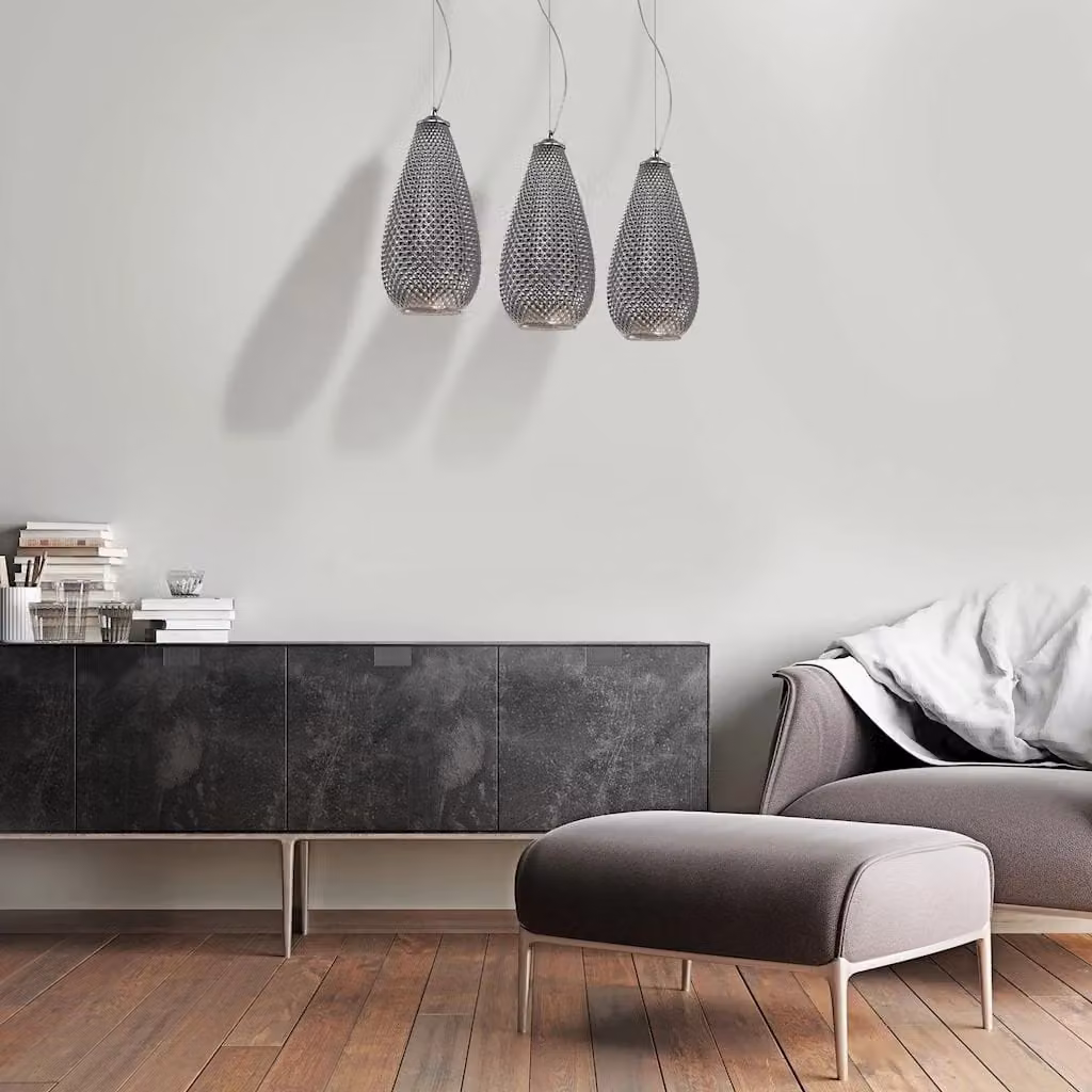 Lampadario a sospensione Milagro Petra ML5481 in metallo cromato e vetro trasparente con 3 lampadine E27 – 2