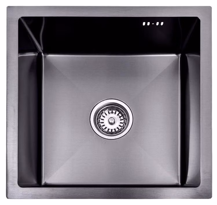 Lendo Online Sink 44×44 cm Acciaio Inox Nero – Montaggio Superficiale Integrato