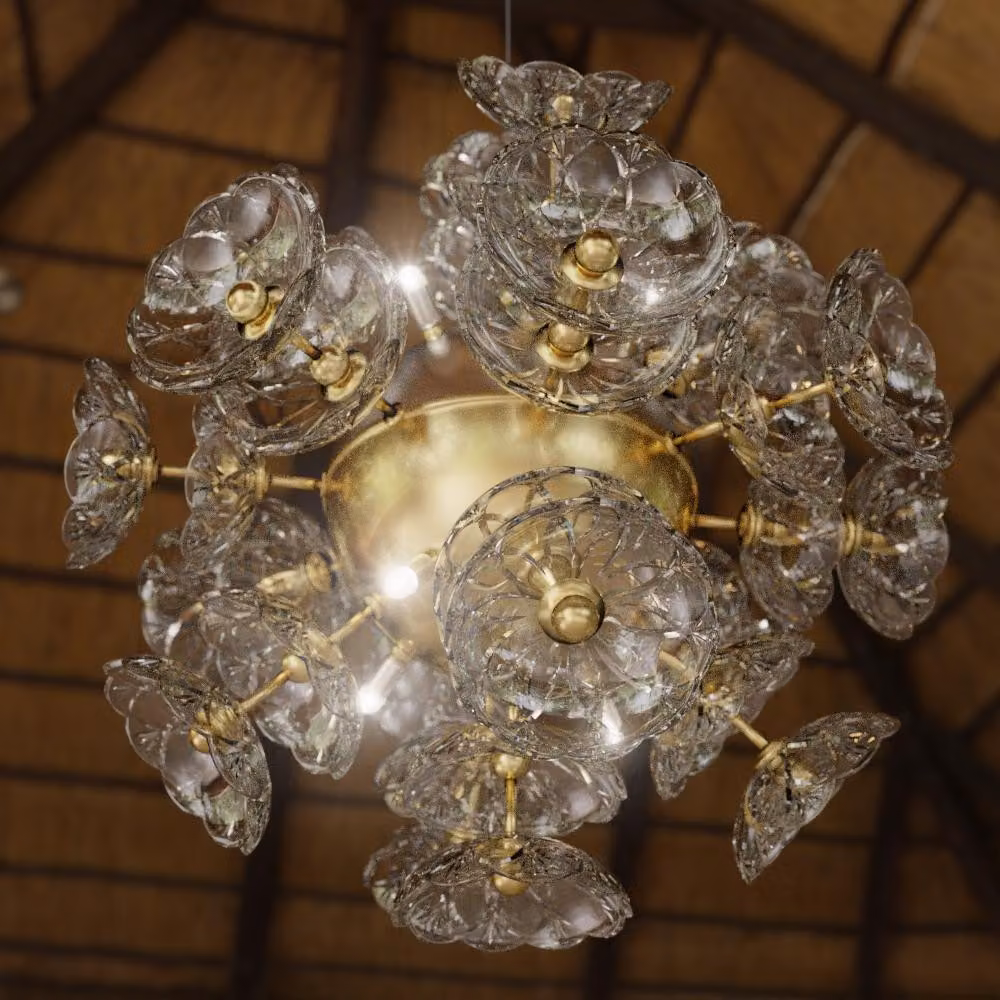 Decken Lampe Hänge Pendel Leuchte Luster Kronleuchter Elite Bohemia Flower