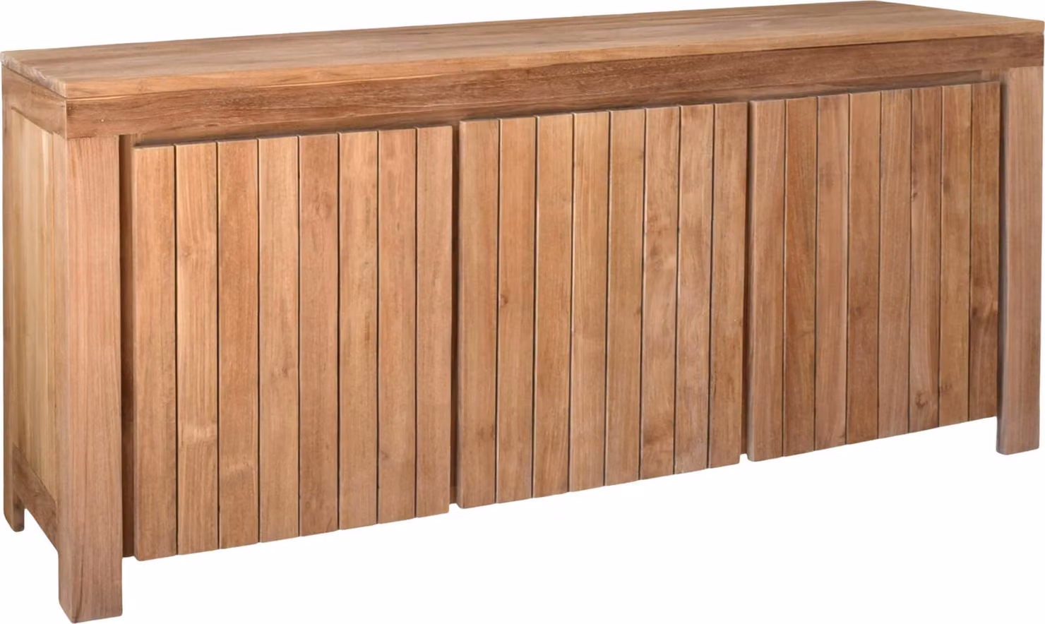 Mobile contenitore laterale in teak massello, dimensioni 180x80 cm, resistente alle intemperie, modello Laholm