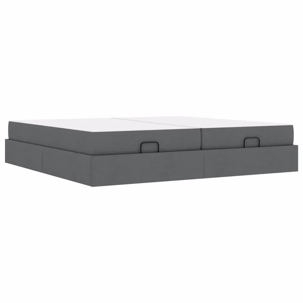 vidaXL Letto con Materasso in 2 Pezzi Grigio Sfumato con Struttura Imbottita e Cassetti L/P/H: 200 x 200 x 43,5 cm – 2