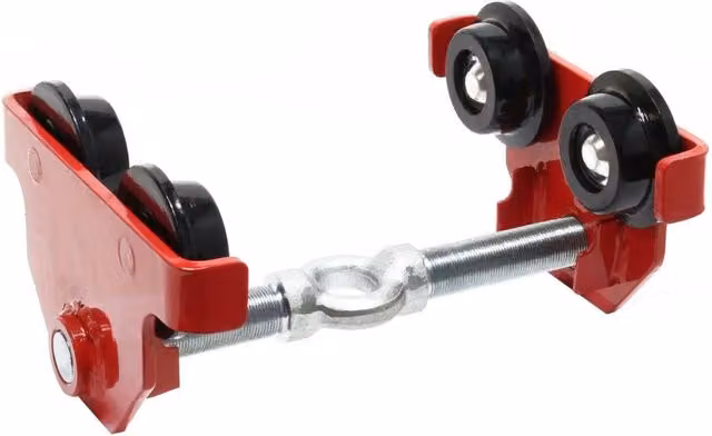 Carrello paranco manuale per sollevamento carichi pesanti fino a 2000 kg, argano nero e rosso – 1