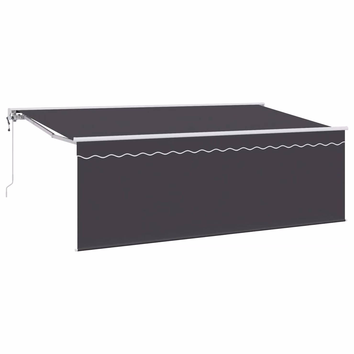 Tenda retrattile semi-cassonata vidaXL in poliestere e alluminio, colore antracite e bianco, L: 400 cm x P: 200 cm