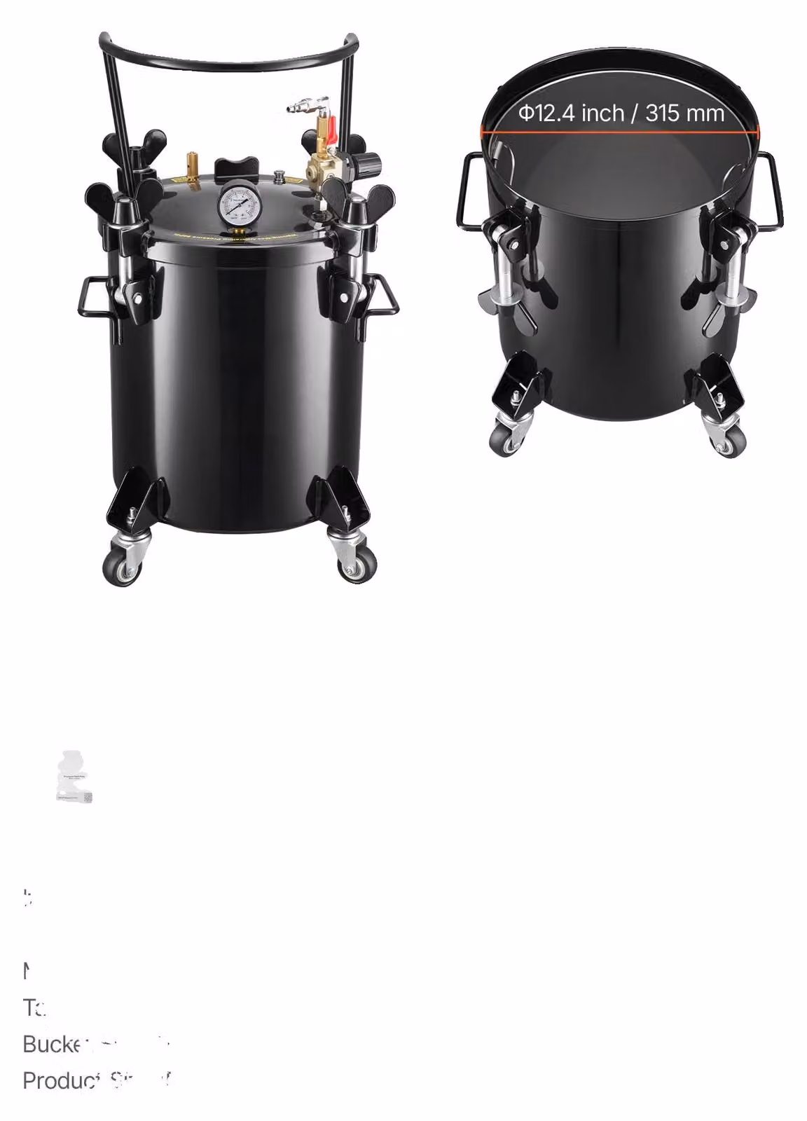 Spruzzatore a pressione, doppie pistole regolabili, design stabile, 20L senza pistole a spruzzo