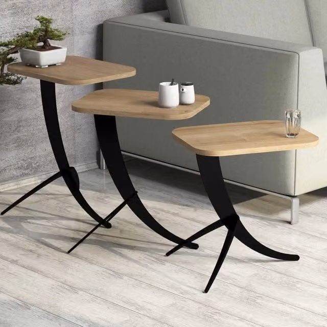 Cetara, Tavolino da Salotto Forma Rettangolare, 35x60x45h cm Marrone Rovere