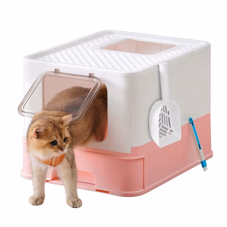 Lettiera per Gatti Nascosta, Bianco + Rosa Gelatina