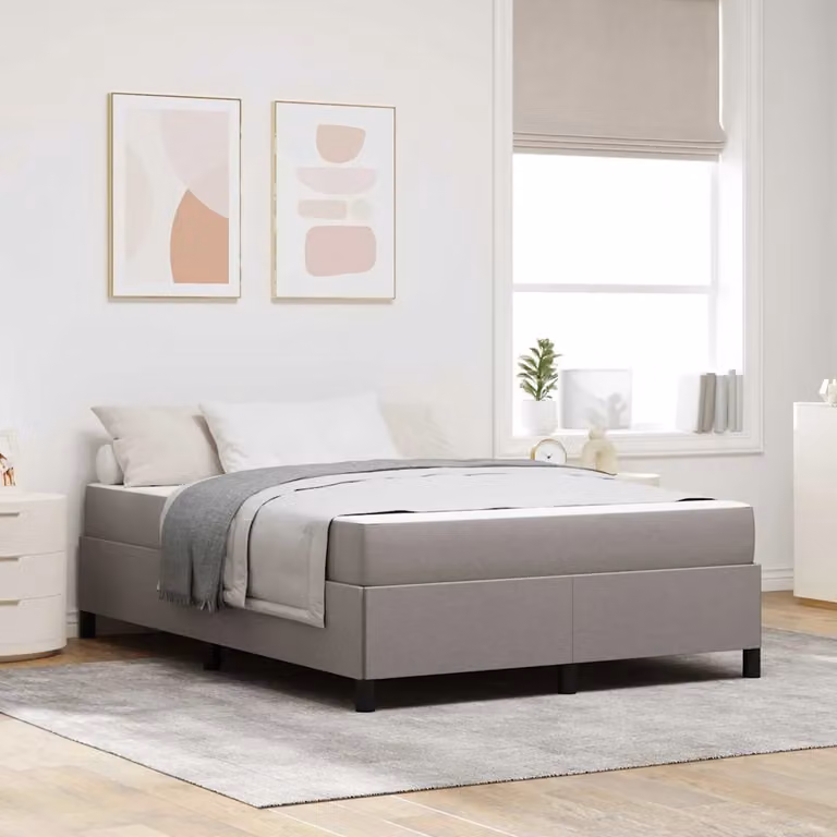 Letto a molle Talpa vidaXL in tessuto beige o grigio L: 140 cm, P: 200 cm