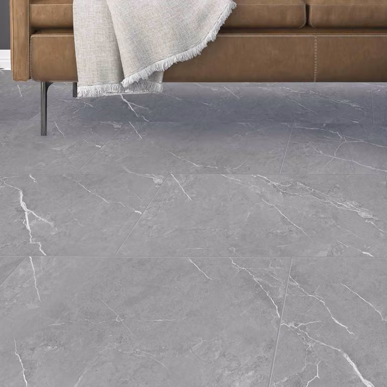 Piastrelle in Materiale Composito per Pavimentazione da Bagno - 615mm x 315mm - Grigio (Juno Grigio)
