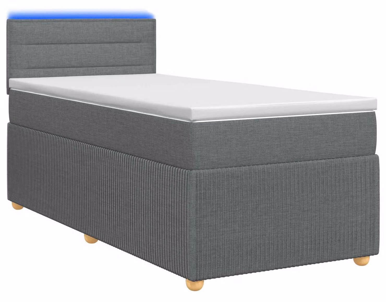 vidaXL Letto a molle con materasso grigio scuro 90 x 200 cm in tessuto