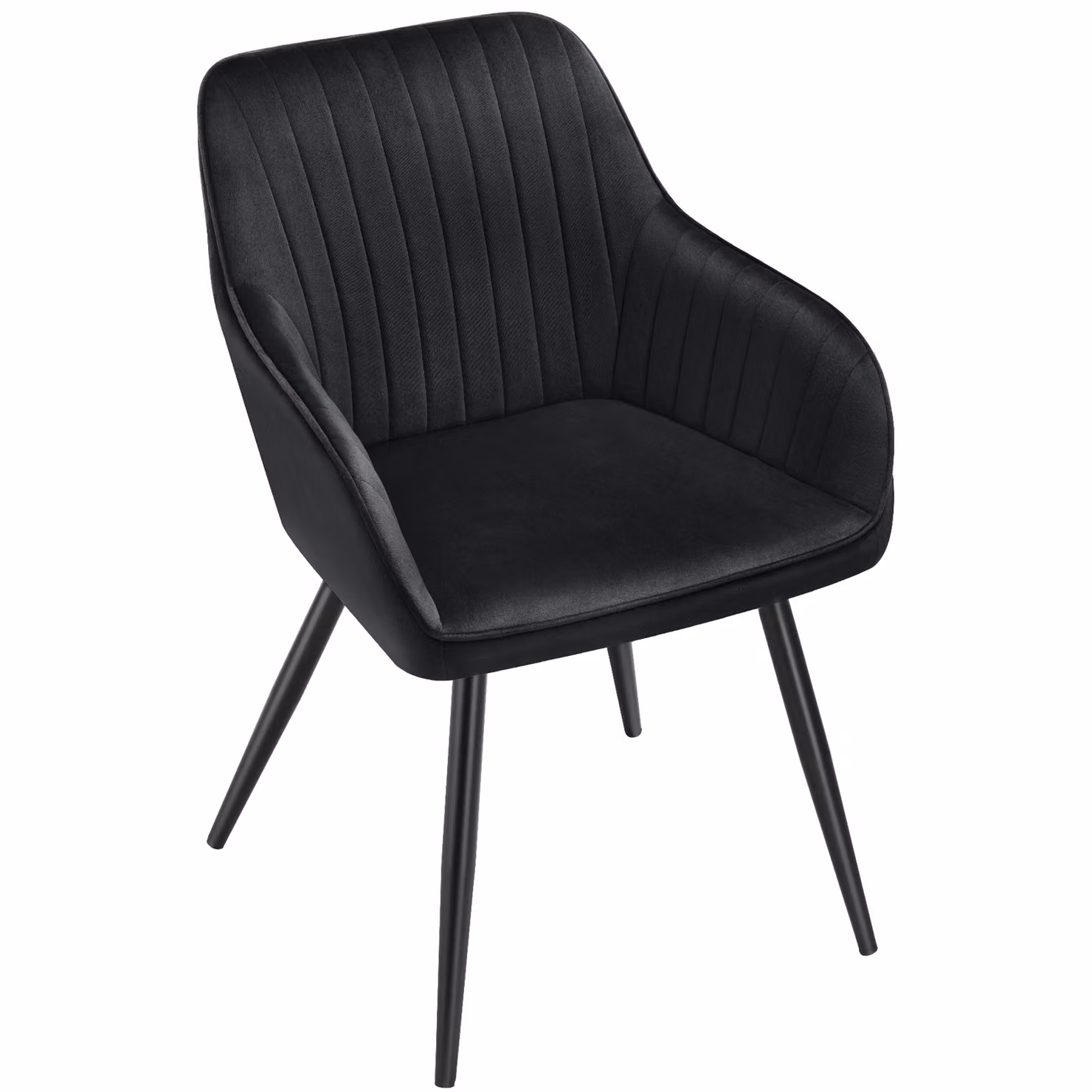 Set di 2 sedie Marilyn TecTake GmbH in velluto nero per soggiorno e cucina – 2