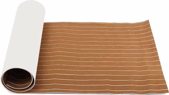 Tappetino per barca in teak EVA marrone chiaro - Rivestimento per ponte - 240 x 90 cm - Lavabile