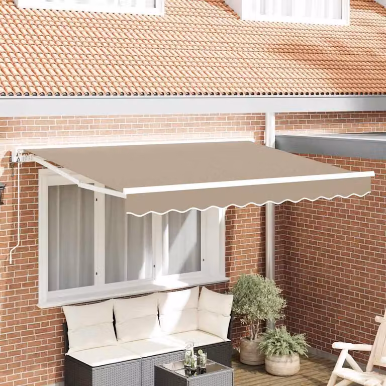 Maison Exclusive - Telaio per tenda da sole beige 350 x 200 cm in poliestere con rivestimento in PU