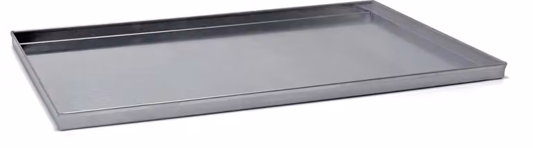 Teglia rettangolare bordo dritto in alluminio - angoli saldati lega 3003, dim.60x40cm