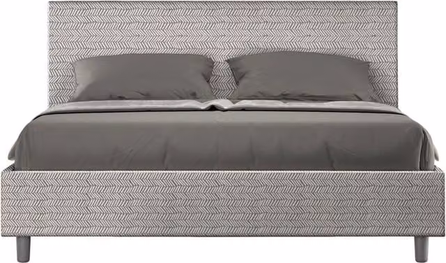 Letto Matrimoniale Aragona Adele con Contenitore e Rete a Alzata Imbottito in Tessuto L/P/H: 160 x 200 x 106 cm