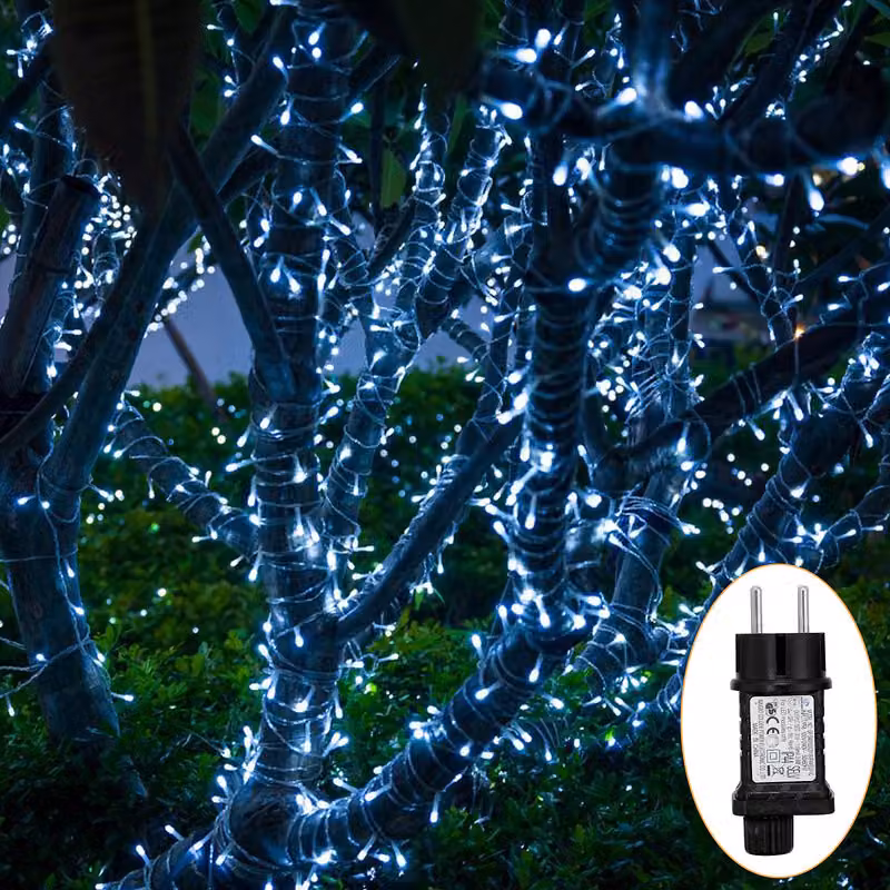 Jayseuw 10M 100 LED luci fata bianco freddo 8 modalità di luce festa decorazione luci di Natale
