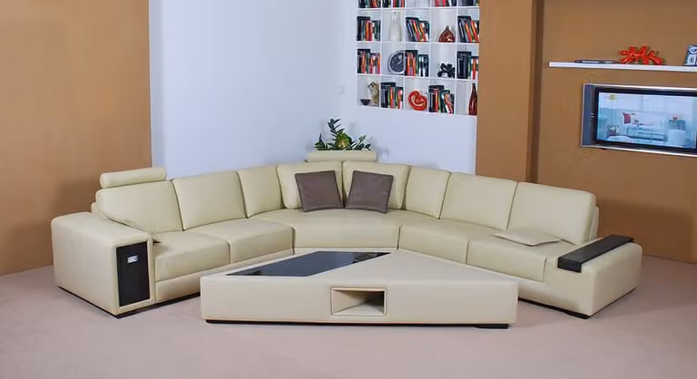 Designer Sofa Couch Ecksofa mit Hocker Polster Garnitur Wohnlandschaft L-Form