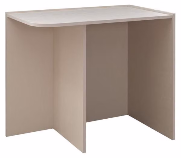 Eleganter beiger Schreibtisch aus Holz für modernes Home Office