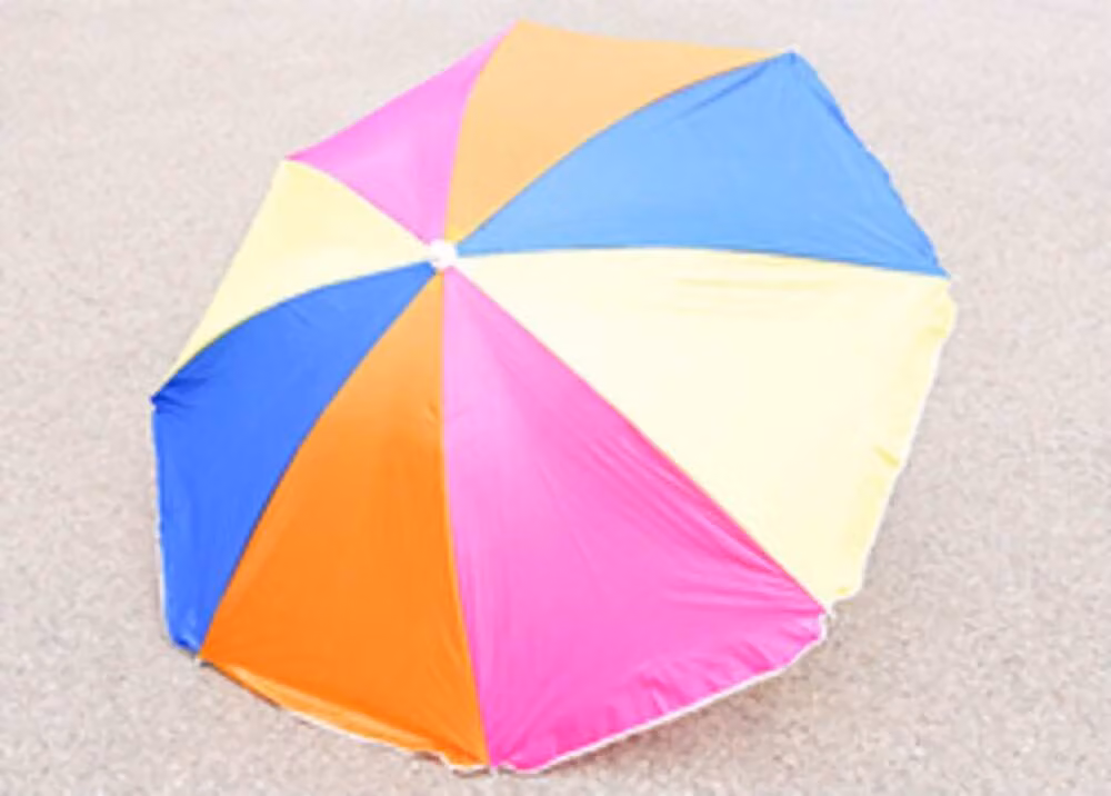 Ombrellone e spiaggia, Ø1,30 m, multicolore, altezza 1,55 m, non pieghevole