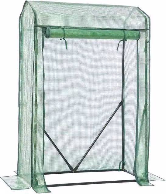 Serra con tetto a punta - 100 x 50 x 150 cm - Serra con finestra per pomodori, verdure, frutta, fiori - EGN16GH02.