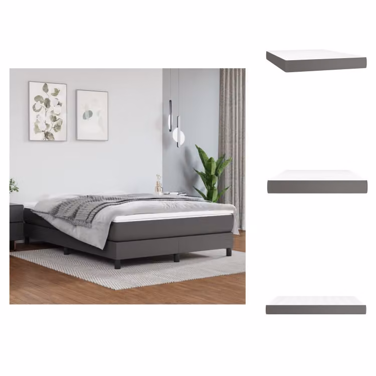 vidaXL Materasso a molle insacchettate grigio 140x190x20 cm in Pelle finta - Materassi