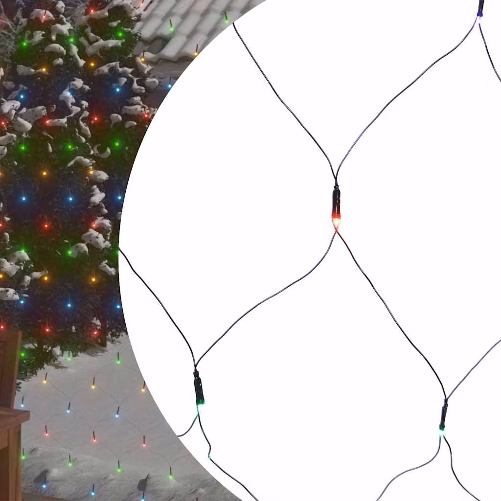 vidaXL Luci di Natale a Rete Multicolore con 544 LED, per Interni ed Esterni, 4x4 m