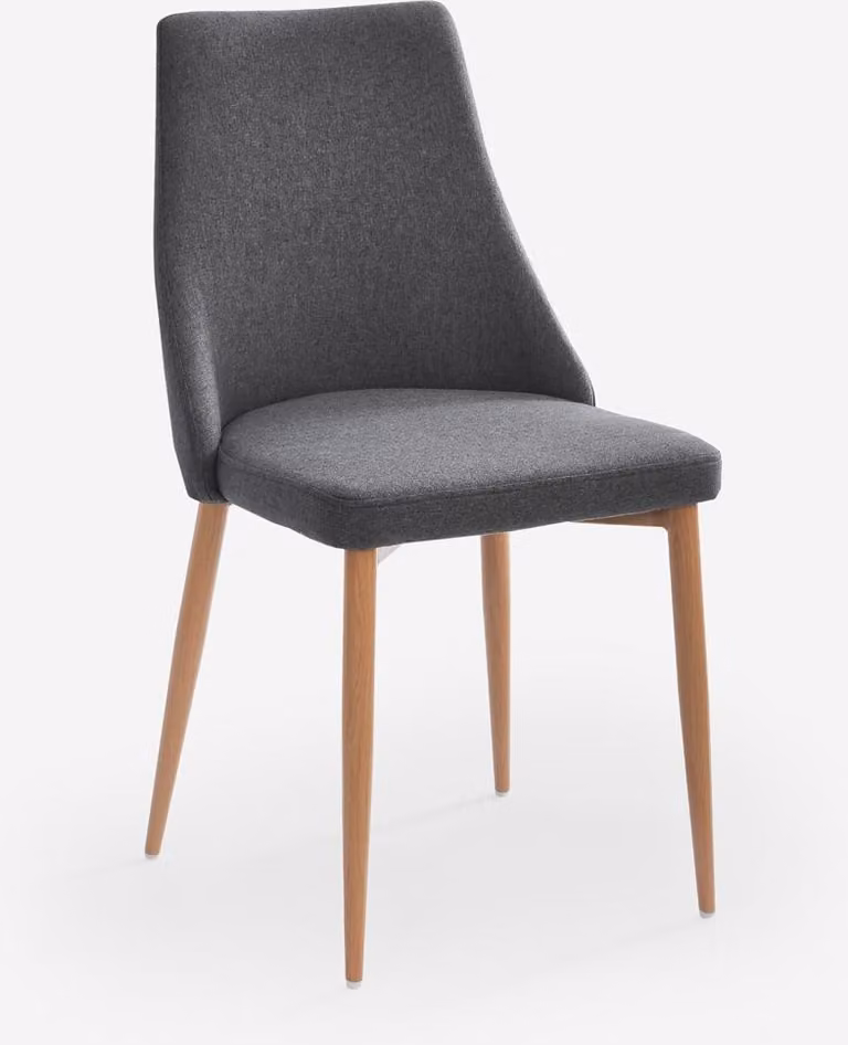 Sedia moderna in tessuto imbottita per sala da pranzo e cucina Sirka - Grigio scuro