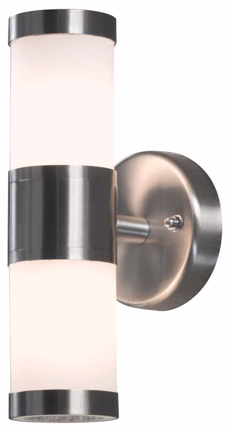 Konstsmide Modena Up&Down applique Up&Down in acciaio inox con vetro satinato