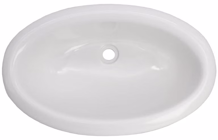 Omgoods - Lavabo per camper e caravan - Design ovale, colore bianco