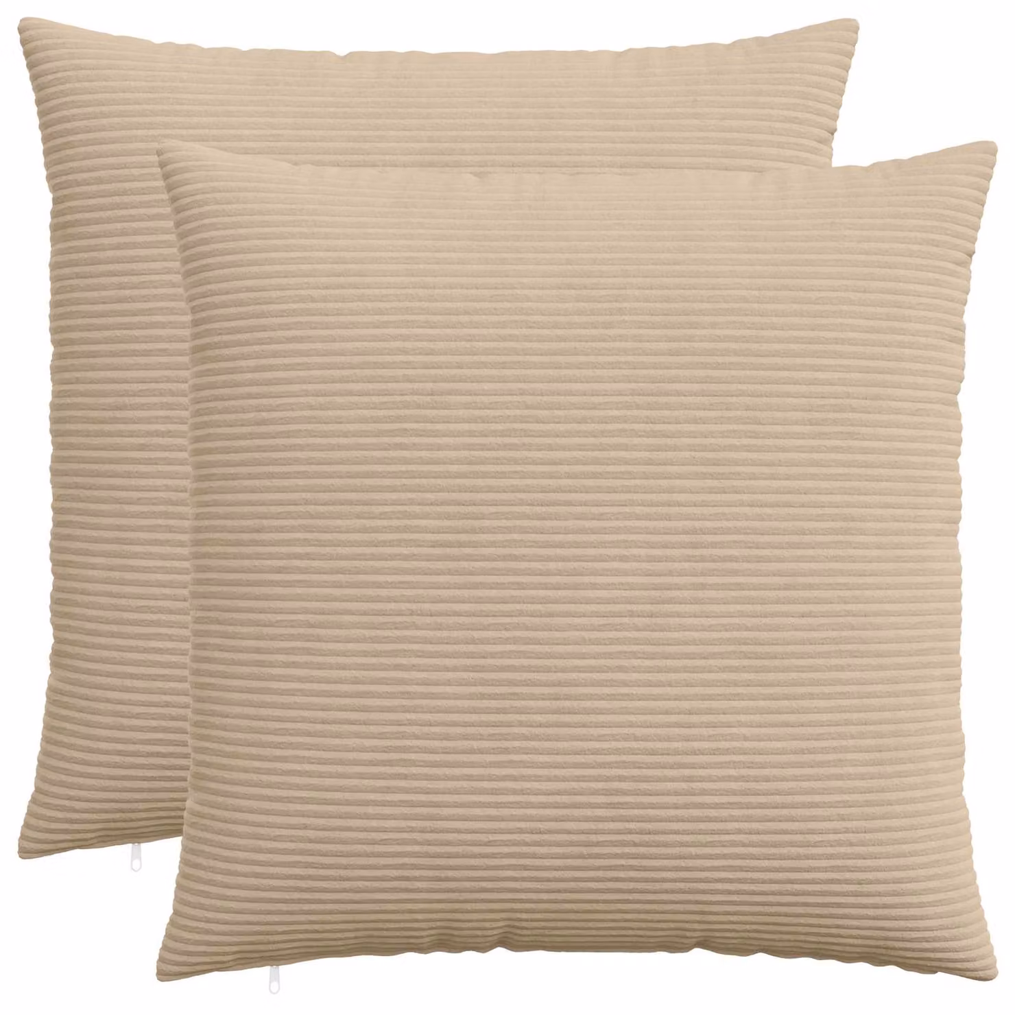 Set di 2 federe vidaXL HEERLEN in velluto a coste, colore tortora, 80 x 80 cm