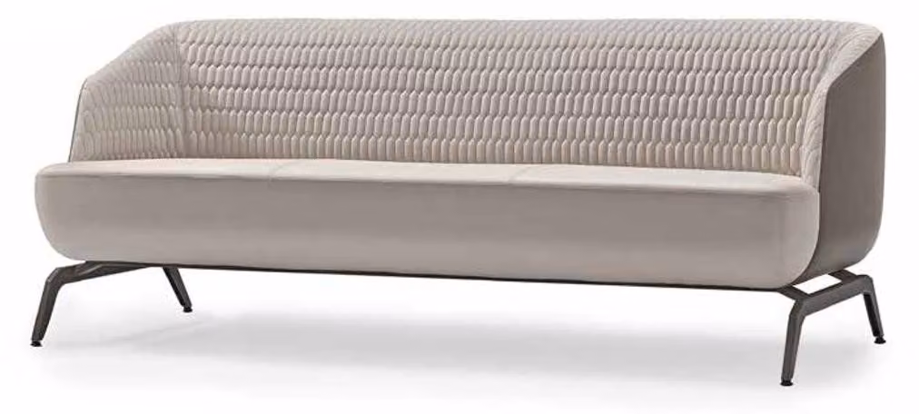 Weiße Polstercouch Designer Wohnzimmer Sitzmöbel 3-Sitzer Textilsofa