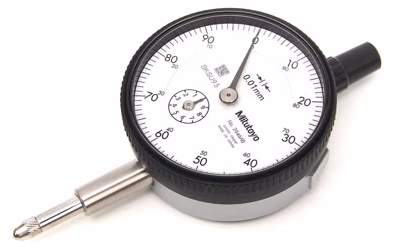 Mitutoyo, indicatore analogico, risoluzione 0,01 mm, campo di misura 10 mm