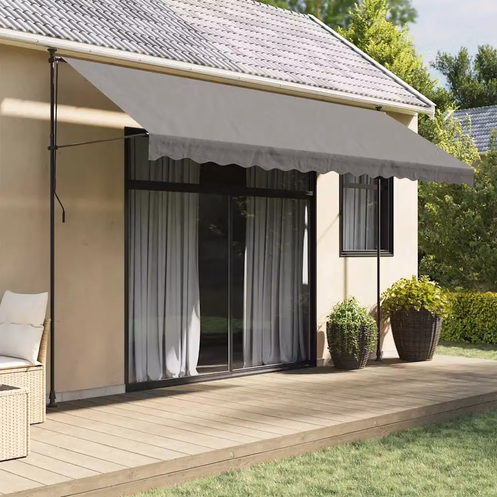 vidaXL Tenda da Sole Retrattile Antracite in Poliestere e Acciaio L: 400 cm, P: 150 cm