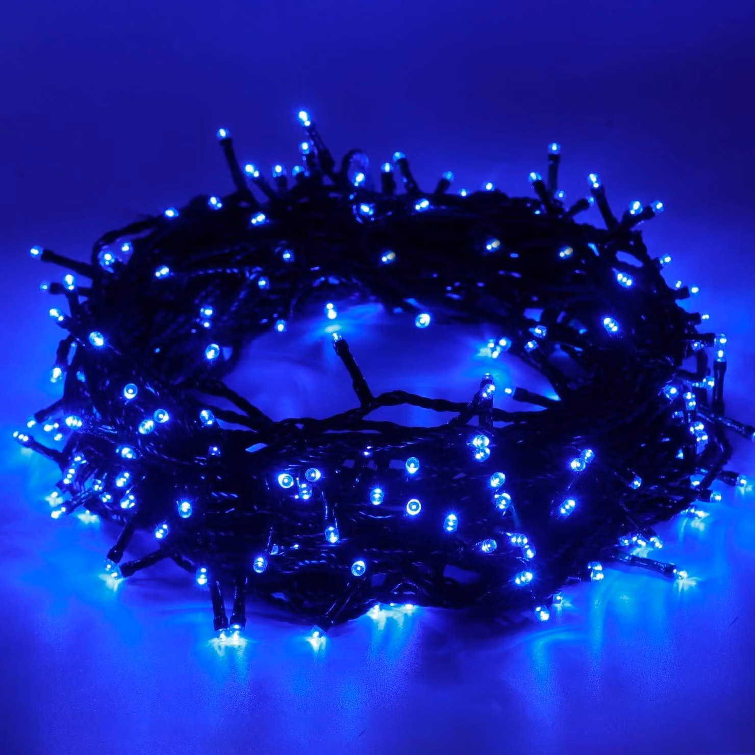 Catena luminosa con 220 LED, lunghezza 25 metri, colore blu, impermeabile, 8 modalità, con funzione di memorizzazione