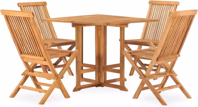 Set da Pranzo da Giardino 5 pz Pieghevole in Massello di Teak 3059981