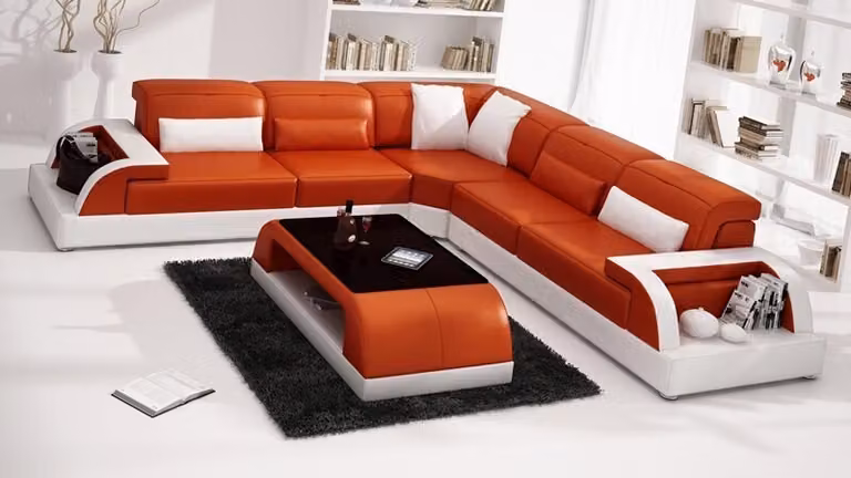 Ecksofa Sofa Couch Polster Wohnlandschaft Leder Eck Sofas Garnitur L-Form